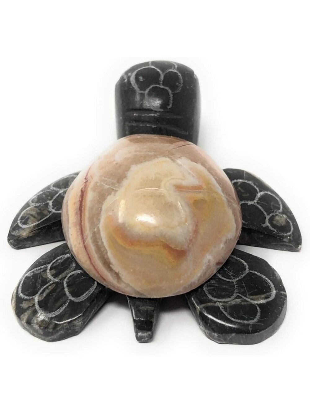 Hand-Carved Natural Marble Turtle Figurine - Hawaiian Aloha Decor, 2-inch